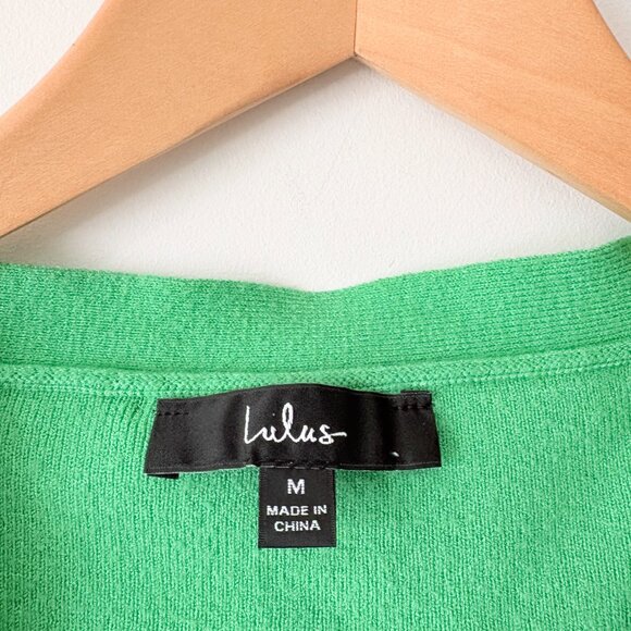 Lulus Marvelously Chic Knit Pleated High-Rise Mini Skirt Set Green Size M/L - Picture 7 of 9